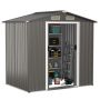Garden storage shed, 3.7 m³, Grey, 196 × 186 × 142 cm
