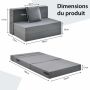 Sofa bed, with folding mattress and pillow, 99.06 × 74.93 × 62.23 cm