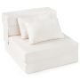 Sofa bed, foldable, 3-in-1, with 2 cushions, Beige, 72 × 76 × 58 cm