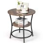 Side table, 2-tier, brown/oak, 55 × 56 × 55 cm