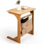 L-shaped side table with storage compartment, 49.53 × 35.56 × 62.23 cm