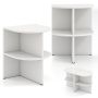 Set of 2 Side Tables, White, 38 × 38 × 48.5 cm