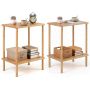 Set of 2 Side Tables, 2-Tier, 40.64 × 55.88 × 30.48 cm
