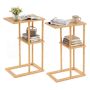 Set of 2 side tables, 2-tier, 40 × 65 × 28 cm