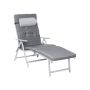 Folding sun lounger with grey cushion GCB24GY