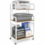 Printer stand, 3 shelves, 10 hooks, 60.5 × 110 × 40 cm