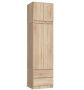Skapis AKORD S60, 2 durvis, 2 atvilktnes, Brūna, 60 × 234 × 51 cm