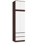 Skapis STAR S60, 2 durvis un 2 atvilktnes, brūnā/baltā krāsā, 60 × 234 × 51 cm