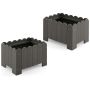 Rectangular outdoor pots, 2 pcs, 45.72 × 31.75 × 30.48 cm