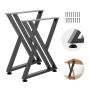 Galda kājas VEVOR HXZTX2X28-17.7, 2 gab, Melna