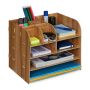Galda organizators Relaxdays 10042746_746, 10 nodalījumi, Brūna, 32,5 × 27,5 × 25 cm