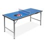 Galda tenisa galds Relaxdays 10019102.0, 2 raketes un 3 bumbiņas, Zils, 67 × 71 × 150 cm