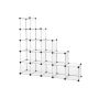 Plastic shoe rack, 16 compartments, white