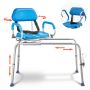 Bīdāmais dušas krēsls VEVOR FBL650328, 360° grozāms sēdeklis, 150 kg, 100 × 55 × 104 cm