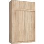 Шкаф-купе CLP MONO, 4 двери, 8 полок, антресоль, дубовый, 150 × 245 × 60 см