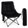 Folding chair with padding and adjustable backrest, 3.2 kg, black