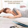 Folding bed, With mattress, Sand, 90 × 200 × 41 cm