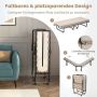 Folding bed, With viscoelastic mattress, 90 × 200 × 10 cm