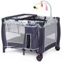 Foldable Baby Playpen, Double Layer, 39.5 × 27.5 × 30 inches