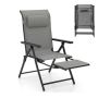 Folding outdoor lounger, 10-position backrest, Grey, from 110 to 165 × 113 × 57 cm