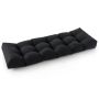 Bench cushion, quilted, black/beige/gray, 132.08 × 49.53 × 15.24 cm