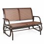 Outdoor rocking chair, Two-seater, Brown/gray, 123.5 × 87 × 71 cm