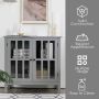 Living room cabinet, 2 shelves, Gray, 80.5 × 79 × 35.5 cm