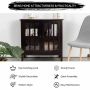 Living room cabinet, 2 shelves, Brown, 80.5 × 79 × 35.5 cm