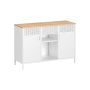Viesistabas skapis SONGMICS LSC204WC01, 2 durvis, Balta/ozolkoka, 110 × 76 × 40 cm
