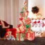 Luminous Christmas decoration - gift box tower, 15 boxes, 450 lights, red/blue/gold colors, 100 × 100 × 170 cm