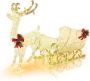 Lighting Christmas decoration, Deer and sleigh, 50 × 184 × 126 cm