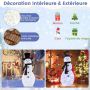 Lighting Christmas decoration - snowman with birds, 70 LED lights, 99 × 16 × 127 cm