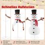Lighting Christmas snowman, 200 LED lights, 125 × 80 × 184 cm