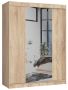 Wardrobe NORE CLP 150 with mirror, oak color