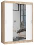 Wardrobe NORE CLP 150 with mirror, oak/white