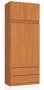 Wardrobe NORE S90 with mezzanines, light brown