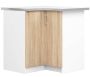 Corner kitchen cabinet NORE Lima S90/90N, white/oak color