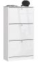 Shoe cabinet NORE3, glossy white/black