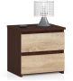 Nightstand NORE CL2 40 cm., dark brown/oak color