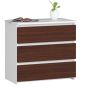 Nightstand NORE CL2 60 cm., white/dark brown