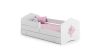 Children's bed Fala with drawer, mattress and barrier protection 144 cm x 78 cm x 65 cm, princess
