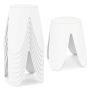 Stool set, 8 pcs, White, 45 × 45 × 46 cm