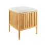 Taburete ar veļas grozu Relaxdays 10052434_550, 52 l, bēša/brūna, 39 × 52 × 39 cm