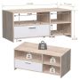 TV cabinet, 3 shelves, 1 drawer, Oak/white, 110 × 52.5 × 49 cm