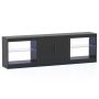 TV stand, 3-piece modular, Black, 195 × 30 × 55 cm