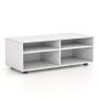 TV stand, 4 open shelves, White, 90.17 × 39.37 × 33.02 cm