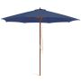 Patio Umbrella, 8 Bamboo Poles, Blue, 10 × 10 × 8.6 ft