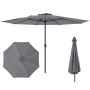Patio umbrella, 8 ribs, Grey, Ø 360 × 250 cm
