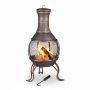 Terases kamīns Relaxdays Chimenea 10026554.0, Vara/melns, 44 × 89 × 44 cm