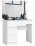Cosmetic table NORE T-6/SL with mirror, 900x600 mm., white